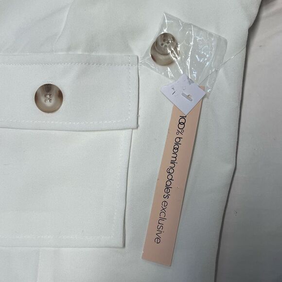 NWT Aqua | Womens White Crepe Cropped Tux Suit Jacket Blazer M - Picture 6 of 8